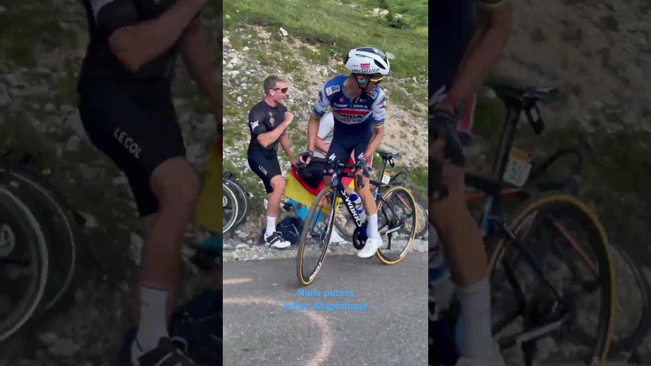 Nans peters s’arrête avec julian Alaphilippe au col de la loze 17ème étape sur Tour de France 🇫🇷