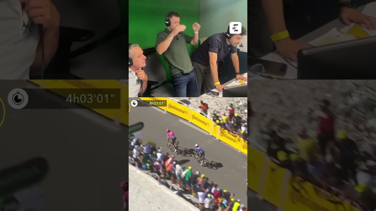 🔥🇫🇷 C'était très chaud dans la cabine d'Eurosport pour la victoire de Paret-Peintre ! #tourdefrance